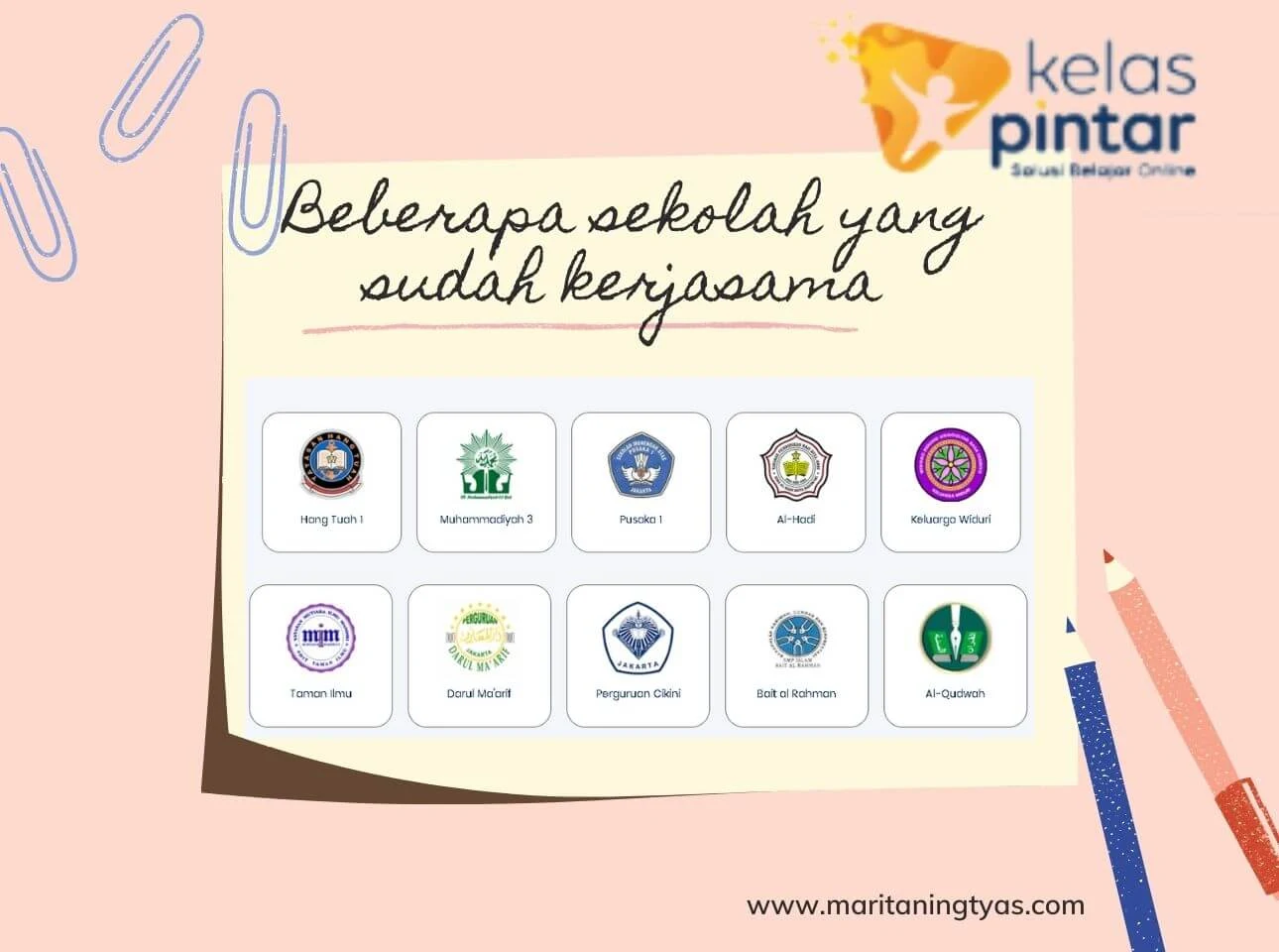 sekolah yang berpartner dengan Kelas Pintar