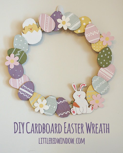 diy cardboard easter wreath