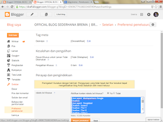 Cara Setting Custom Robot.txt dan tag tajuk Blogger Seo Friendly | Blog Brema