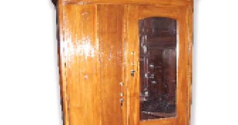  lemari  pakaian kayu  jati 2 pintu kaca sk Allia Furniture