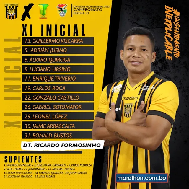 Alineaciones The Strongest vs Palmaflor