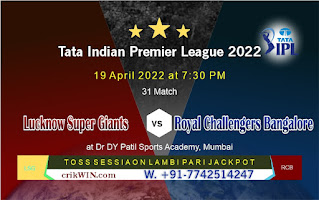 Lucknow vs Bangalore 31st IPL Match Prediction Betting Tips 100% Fix