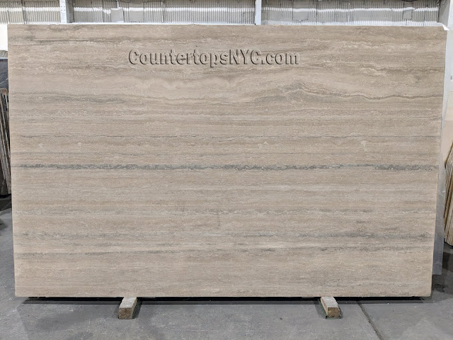 Silver Travertine Honed Slabs NYC