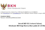 Verval SKD 521 Instansi Selesai, Kelulusan SKD Siap Diumumkan Pada 22-23 Maret 2020