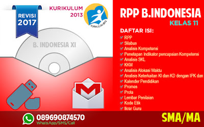 Sedia RPP Bahasa Indonesia Kelas 11 Kurikulum 2013 Revisi 2017