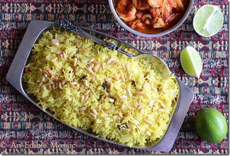 Saffron Rice with Golden Raisins and Pine Nuts