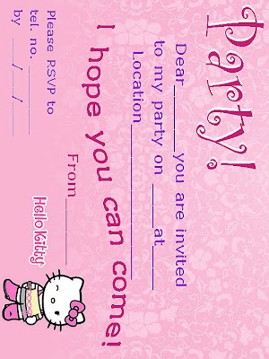 hello kitty invitations templates