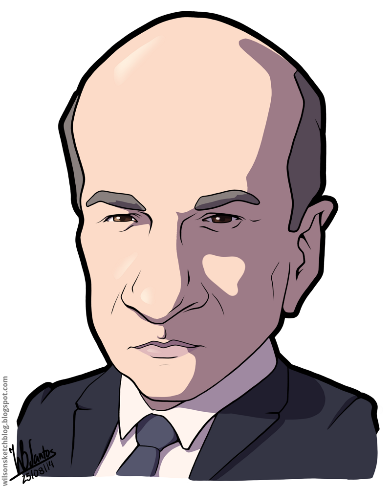 Cartoon caricature of Kevin O'Leary.