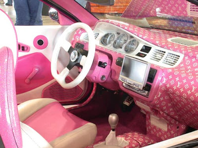 What could be sweeter than a pink convertible beetle