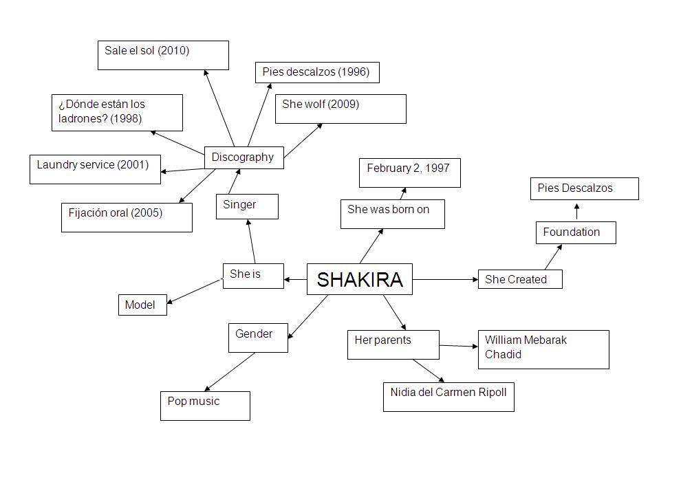 Concept map about Shakira