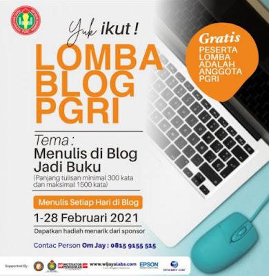 "Menulis di Blog Jadi Buku" Catatan Lomba Blog PGRI, Februari 2021