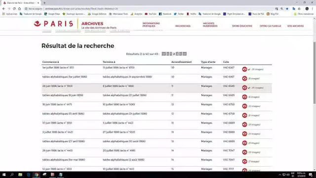 Archivos de los Registros Civiles de París