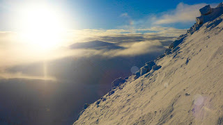 Early dawn start for winter climbing on Cnap Coire na Spreidhe Cairngorms