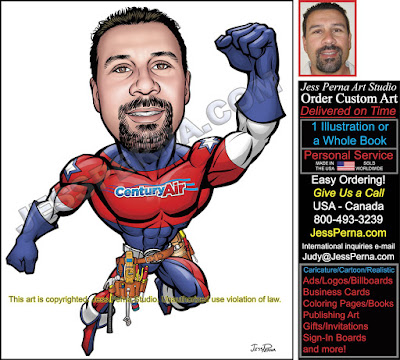 HVAC Superhero Truck Wrap Business Cards