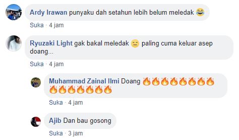 Gak bakal meledak, cuma keluar asep