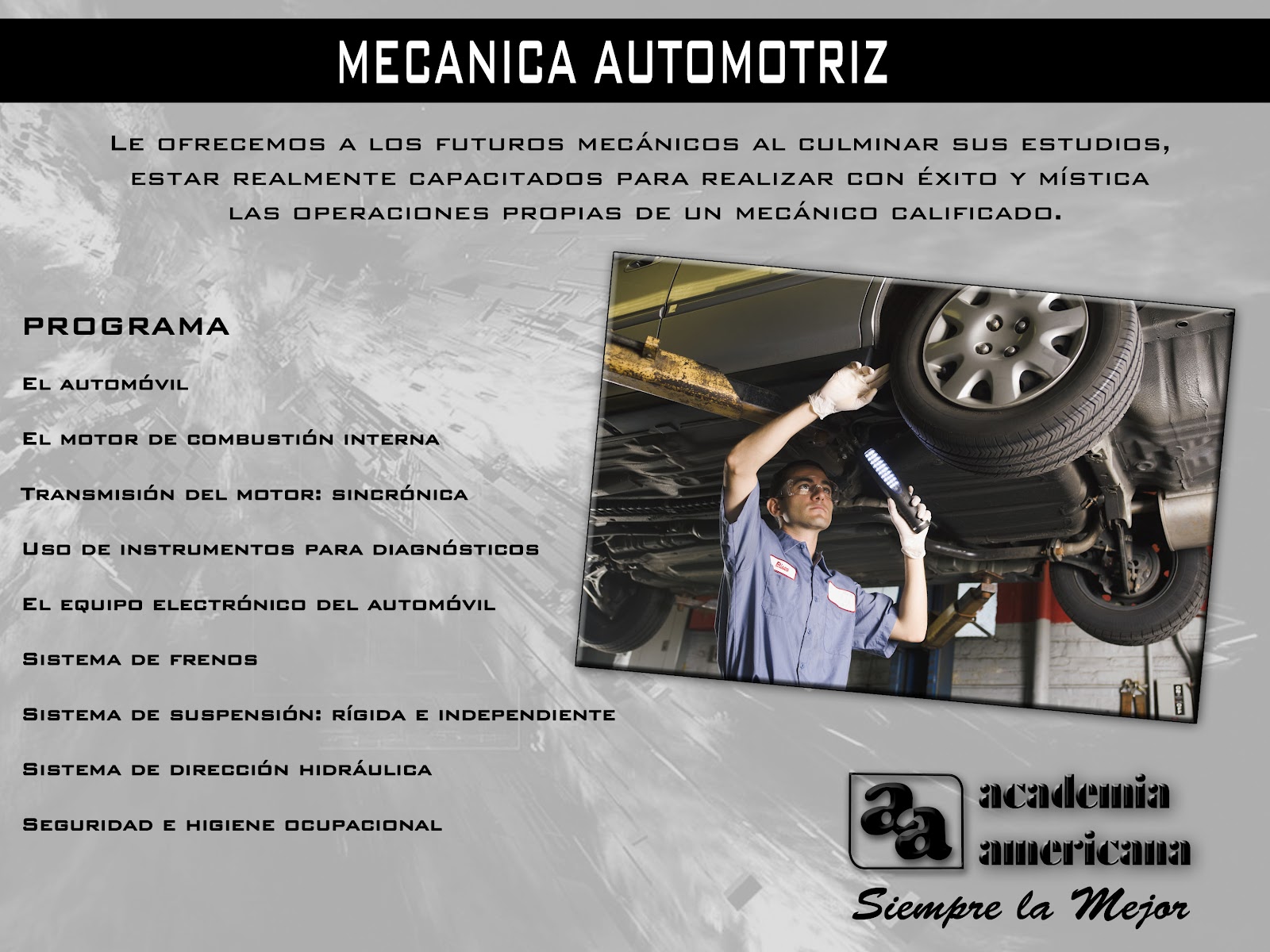 Estudios para mecanica automotriz