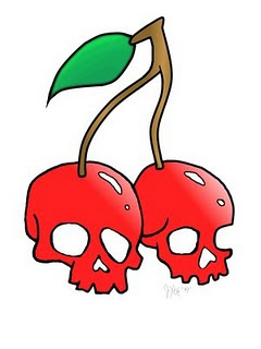 Cherry Skull Tattoo Design