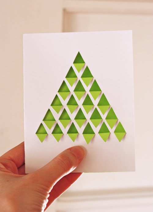 DIY geometric Christmas tree card  How About Orange