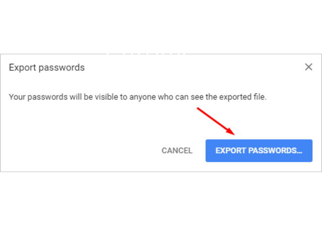 Export passwords in Chrome
