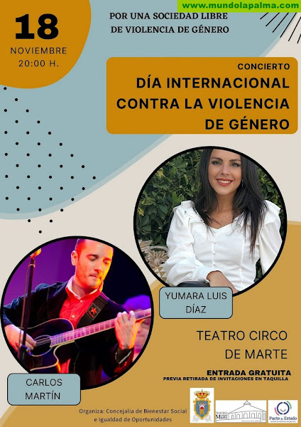 El ayuntamiento de Santa Cruz de La Palma ofrece un concierto para concienciar sobre la violencia de género este viernes