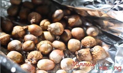 baking acorns for craft purposes