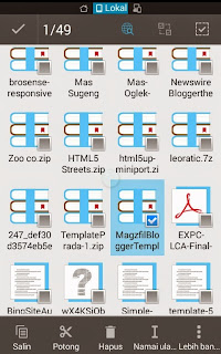 langkah-langkah extra file zip
