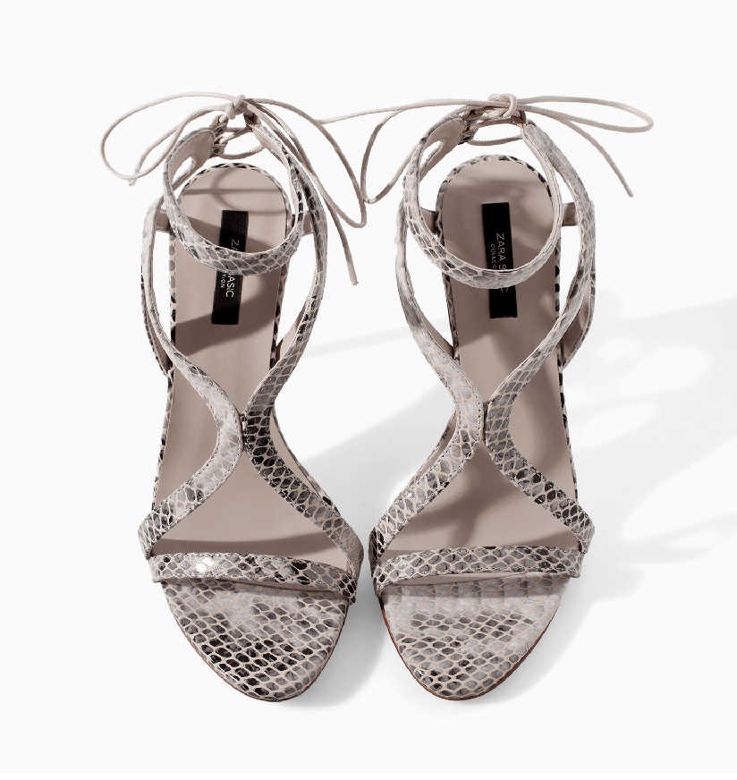  Zara  Snakeskin Sandals 