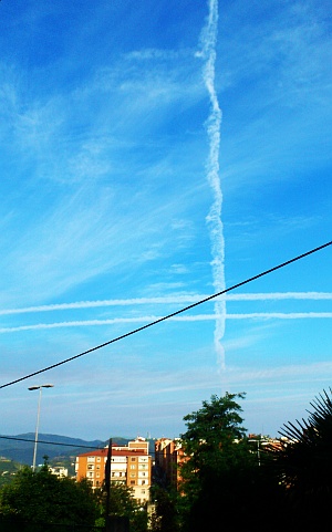 paisaje urbano, tres en raya, cielos, Bilbao