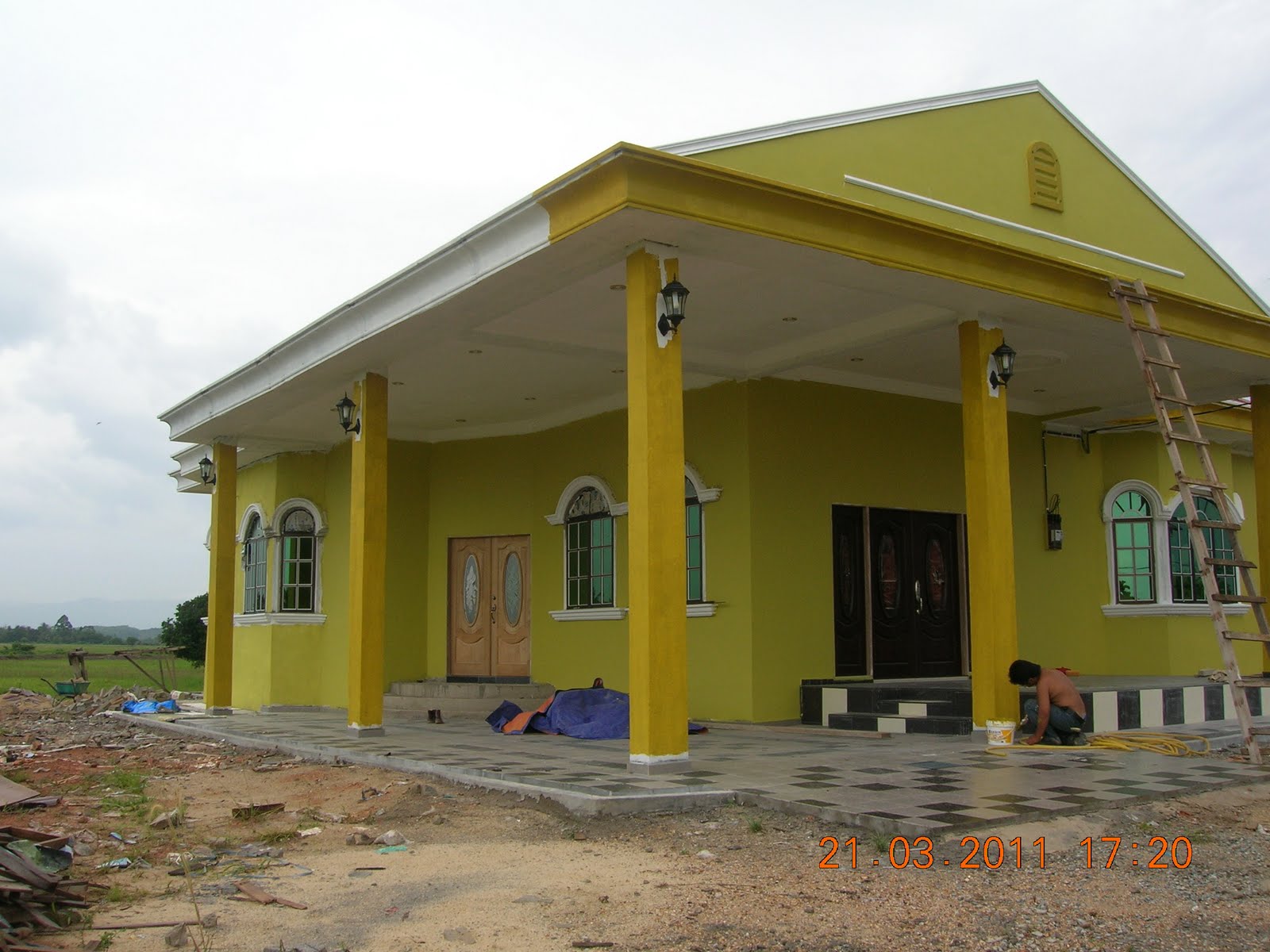 Rumah Minimalis Warna Hijau Lumut Gambar Om