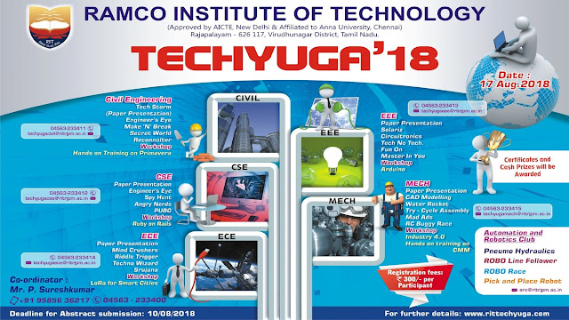 TECHYUGA'18 Technical Symposium at Ramco Institute of Technology