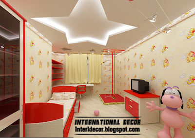 Best creative kids room ceilings design ideas, cool false ceiling with LED lights