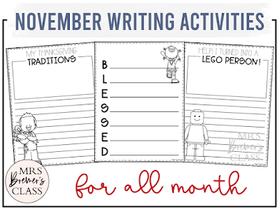 Writing activities templates and prompts for all year long for Kindergarten, First Grade, and Second Grade