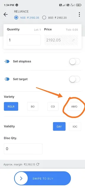 What is AMO order in zerodha