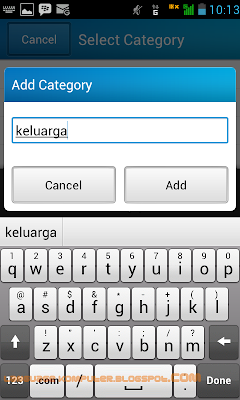 tambah kategori kontak bbm android