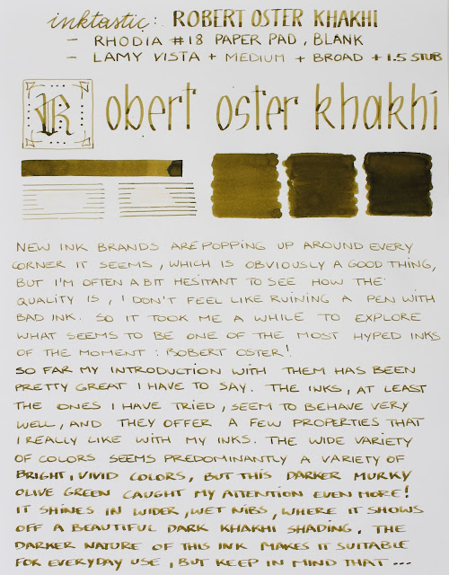 Robert oster Khakhi fountain pen ink review