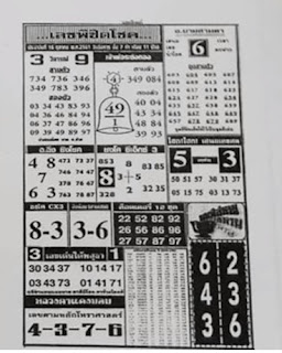 Thai Lotto First Paper For 16-10-2018