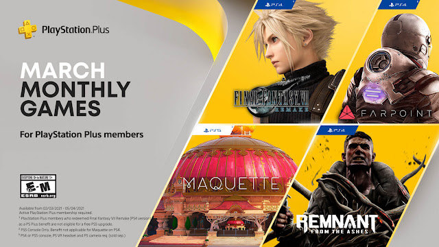 playstation plus farpoint final fantasy vii remake maquette remnant from the ashes destruction allstars game ps4 plus ps5 sony interactive entertainment action-adventure role-playing game square enix gunfire games perfect world entertainment graceful decay annapurna interactive impulse gear lucid games limited