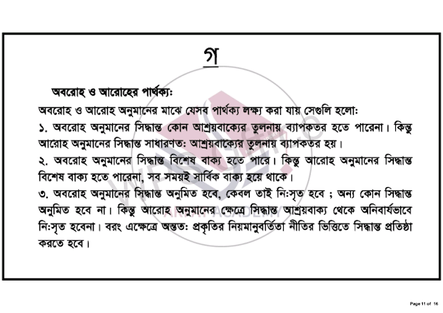 এইচএসসি ২০২১ যুক্তিবিদ্যা ৭ম সপ্তাহের এসাইনমেন্ট উত্তর | HSC 2021 Logic 7th Week Assignment Answer