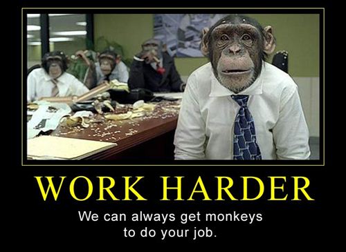 ... Motivational Poster About Labor Day With The Funny Monkey Worker To