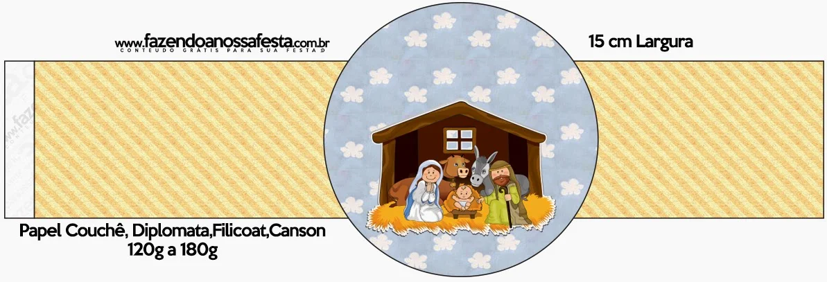 Sweet Nativity Scene: Free Party Printables. Free Printable Napkin Rings. Will look this way: