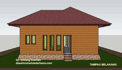 Desain Rumah Mungil Minimalis - Tampak Belakang