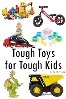 Tough Toys for Tough Kids- a gift guide from In Our Pond  #christmas  #holidays  #autism  #giftguide  #autistic  #ASD  #SPD  #sensory