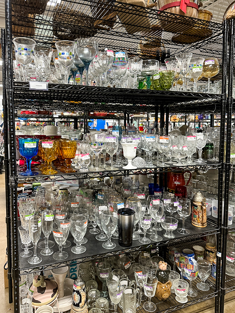 thrift store glassware