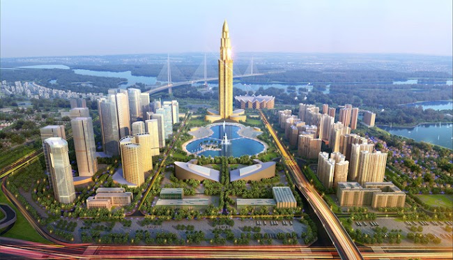 Tháp tài chính 108 tầng tại Dự án Thành phố Thông minh Đông Anh Bắc Hà Nội 639m cao nhất Việt Nam