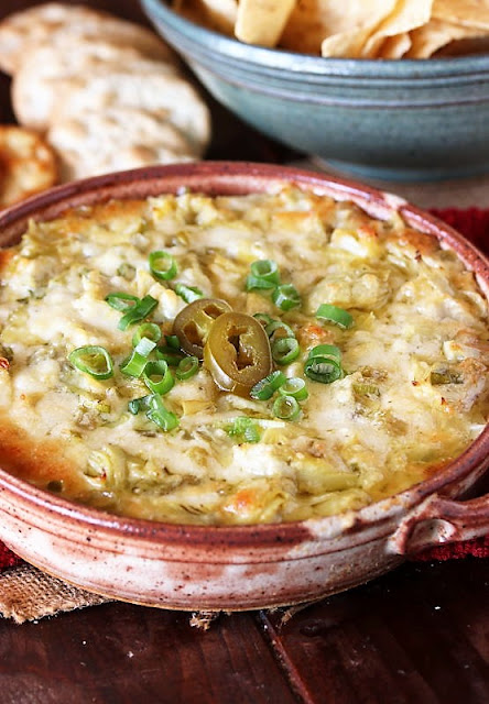 Cheesy Baked Artichoke Dip with Green Chilies and Jalapenos Image