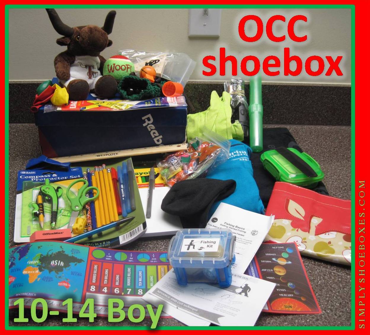 Simply Shoeboxes: Example of What to Pack in an OCC Shoebox for 10