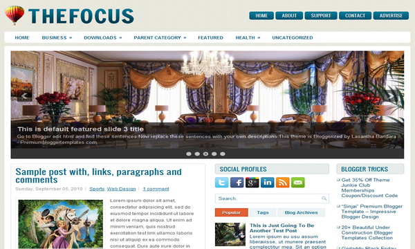 TheFocus 3 Column Blogger Template