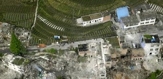 Lushan Country, the condition of Lushan Country, Ya'an City, Sichuan Province after the quake.