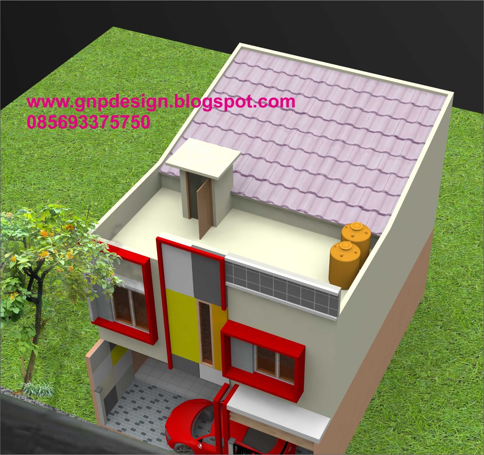 gnp design  Design  Rumah  Minimalis buat Kontrakan  2  Lantai 