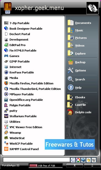 Geek.Menu : un clone de PortableApps.com Menu